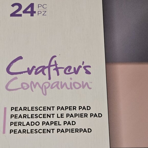 Crafters Companion Pearlescent Paper Pad Cardstovk 12x12" 250gsm New Navy Blush - Picture 3 of 3